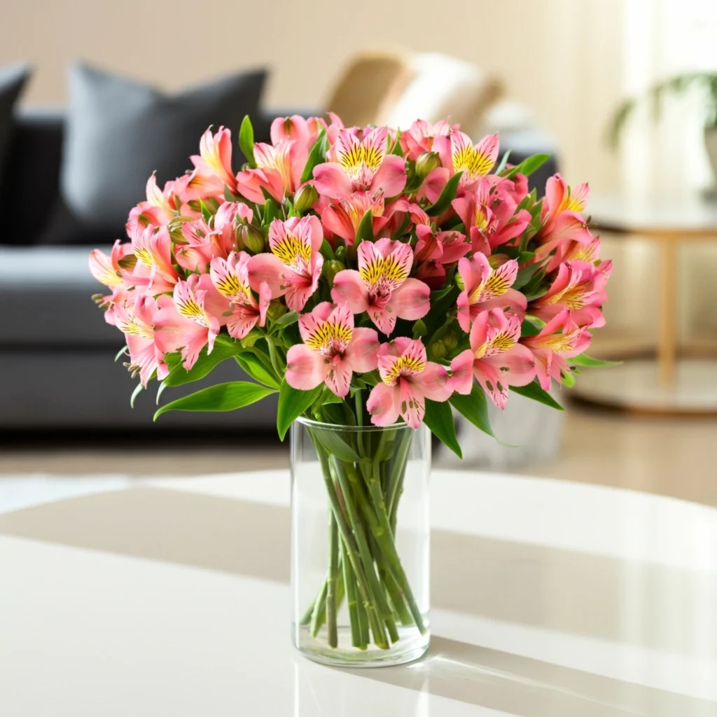 Braçado Alstroemérias rosa